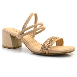 Sandália de Salto Bloco Feminina Mississipi Creme MB122