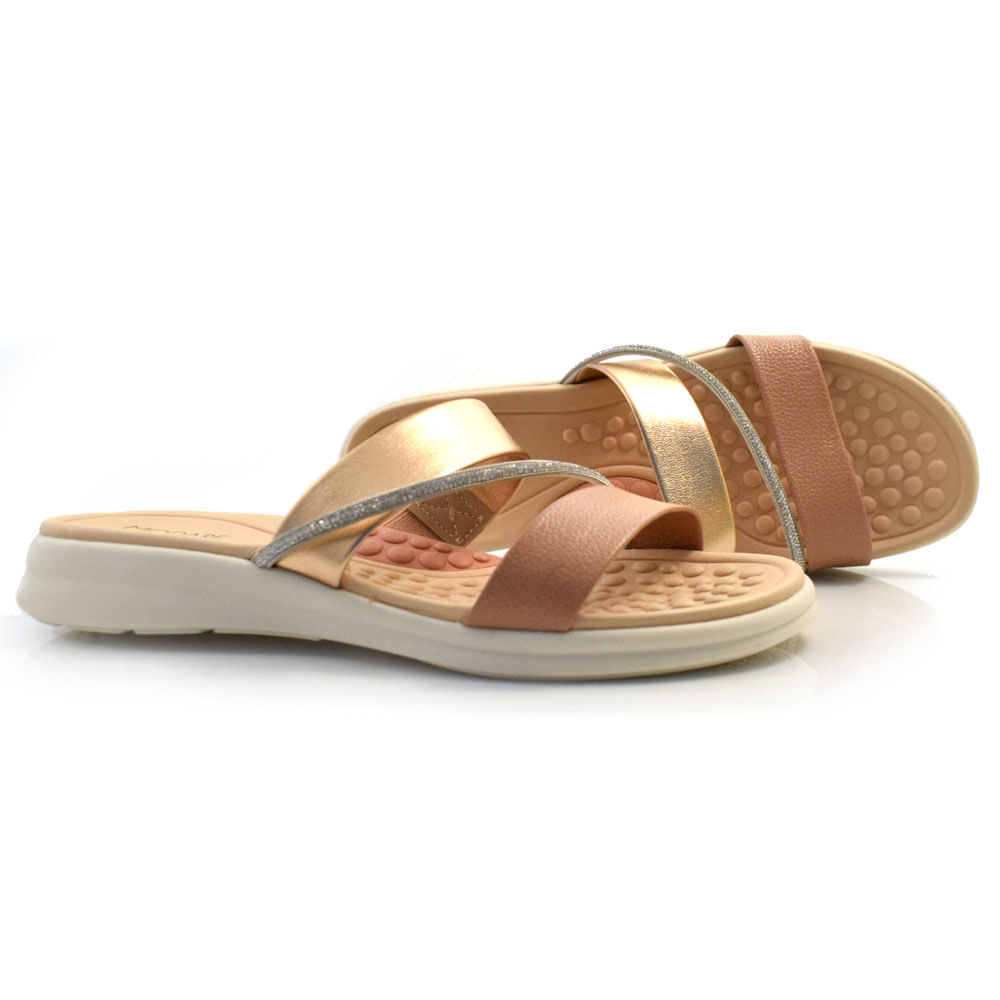 Sandália Flat Feminina Modare Ouro Rosê 7174.115.28032 Sandália Flat Feminina Modare Ouro Rosê 7174.115.28032
