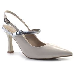 Scarpin Slingback Feminino Ramarim Off White 2418235