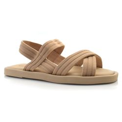 Sandália Rasteira Feminina Comfortflex Bege 2441405