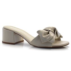 Tamanco de Couro Feminino Suzzara Off White 10297-7478