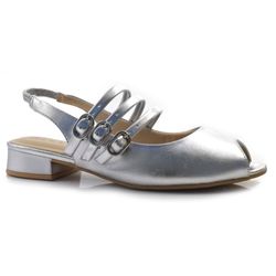 Sapatilha Slingback Feminina Ramarim Prata 2419232 MET