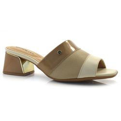 Tamanco de Salto Bloco Feminino Piccadilly Bege 543080
