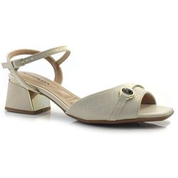 Sandália de Salto Bloco Feminina Piccadilly Off White 543084