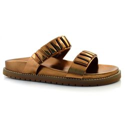 Sandália Flat Feminina Suzzara Dourado 3801-10162