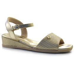 Sandália Anabela Feminina Comfortflex Dourado 2470404