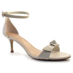 Sandália de Couro e Salto Suzzara Off White 465-7655