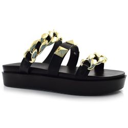 Sandália Flat Feminina Cazzualen Preto 3039.0652