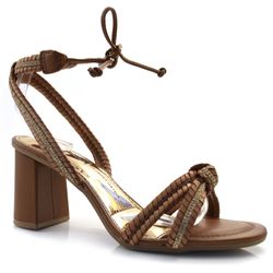 Sandália de Salto Bloco Feminina Dakota Marrom Y7931