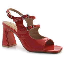 Sandália de Salto Bloco Feminina Suzzara Vermelho 79737