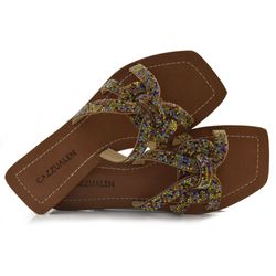 Sandália Rasteira Feminina Cazzualen Marrom 8045/9000