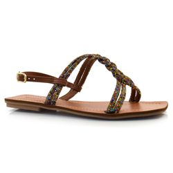 Sandália Rasteira Feminina Cazzualen Marrom 8043/9000