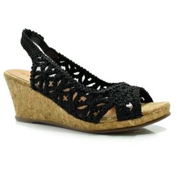 Sandália Anabela Feminina Suzzara Preto 501311