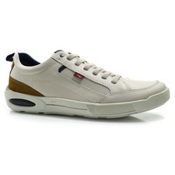 Sapatênis de Couro Masculino Ferracini Pulse Creme 2271