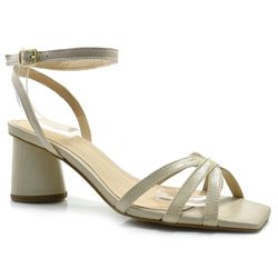 Sandália de Couro Feminina Suzzara Off White 7319172