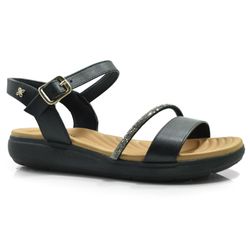 Sandália Flat Feminina Softli Preto 10005.10023