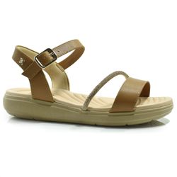 Sandália Flat Feminina Softli Marrom 10005.10023