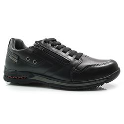 Sapatênis Masculino de Couro Pegada Preto 114858