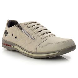 Sapatênis Masculino de Couro Pegada Cinza 114858