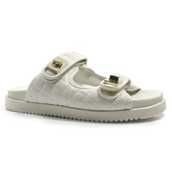 Sandália Flat de Couro Suzzara Off White 692-634279