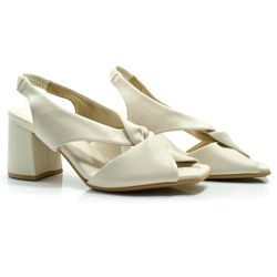 Sandália de Salto Bloco Feminina Piccadilly Off White 626010