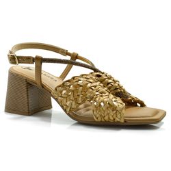 Sandália de Salto Bloco Feminina Tanara Marrom T8631