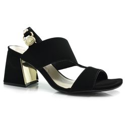 Sandália de Salto Bloco Feminina Bebecê Preto T6049-102