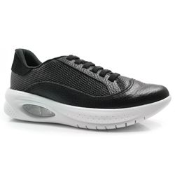 Tênis de Couro Feminino Usaflex Preto AL3603