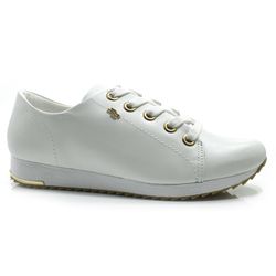 Tênis de Couro Feminino Usaflex Branco V9109