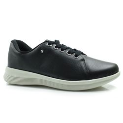 Tênis de Couro Feminino Usaflex Preto UC0602
