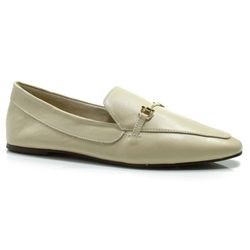 Loafer Feminino de Couro Suzzara Creme 74704