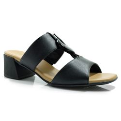 Tamanco de Couro Feminino Usaflex Preto AL2003