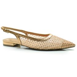 Sapatilha Slingback Feminina Via Marte Ouro Rosê 183-001-01