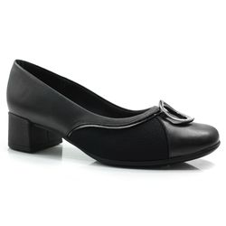 Scarpin de Couro para Joanetes Usaflex Preto AJ0111