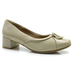 Scarpin de Couro para Joanetes Usaflex Creme AJ0111