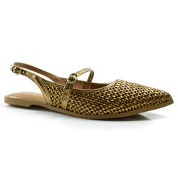 Sapatilha Slingback Feminina Tanara Dourado T8942