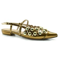 Sapatilha Slingback Feminina Suzzara Dourado 13700-191