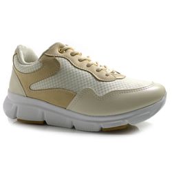 Tênis Casual Feminino Comfortflex Bege 2590303