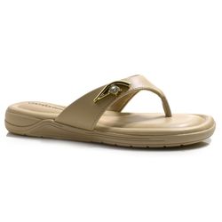 Sandália Rasteira Feminina Comfortflex Bege 2580303