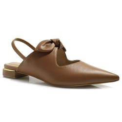 Sapatilha Slingback de Couro Suzzara Marrom 1480554