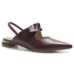 Sapatilha Slingback de Couro Suzzara Bordô 1480554