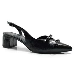 Scarpin Slingback Feminino Cazzualen Preto 53125