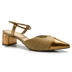 Scarpin Slingback Feminino Cazzualen Dourado 53121