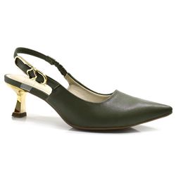 Scarpin Slingback Feminino Cazzualen Verde T3814-335