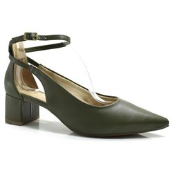 Scarpin de Salto Bloco Cazzualen Verde 53090