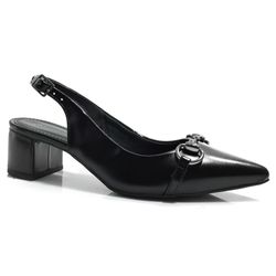 Scarpin Slingback Feminino Cazzualen Preto 53128