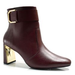 Ankle Boots Feminino Ramarim Bordô 2560102 CROCO