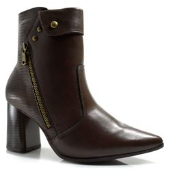 Ankle Boots de Salto Bloco Ramarim Marrom 2558131