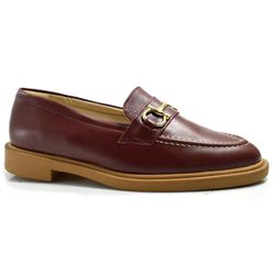 Mocassim de Couro Feminino Suzzara Bordô 4922-3195