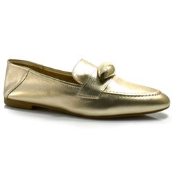 Mocassim de Couro Feminino Suzzara Dourado 6000-3160